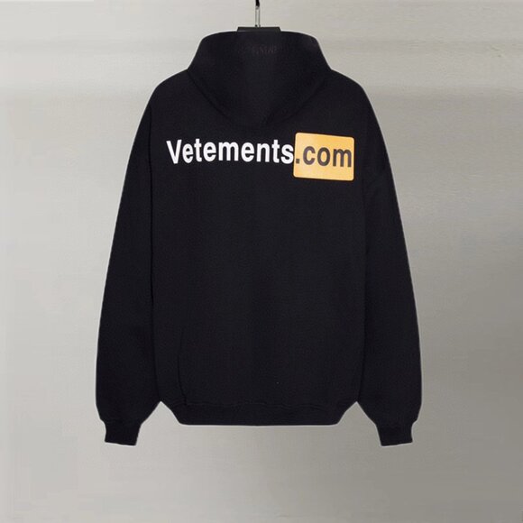 Vetements Black Printed Hoodie - Picture 1 of 6